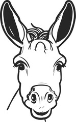 Fototapeta na wymiar donkey face svg vector drawing