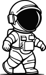 Obraz premium Baby astronaut walking drawing cartoon