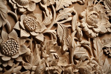Floral artwork with enchanting carved details. Generative AI