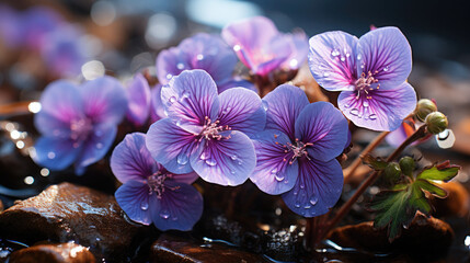 Enchanting Violet Blooms: Wildflower Symphony - Generative AI