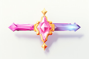 cute treasure fantasy sword icon 3d - obrazy, fototapety, plakaty
