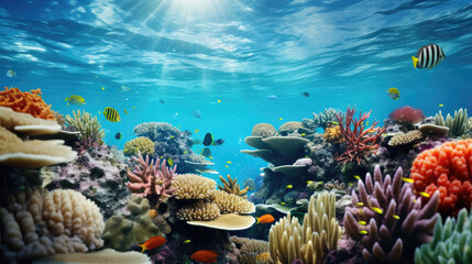 Vibrant Underwater Coral Reef Diversity