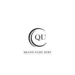 QU logo. Q U design. White QU letter. QU, Q U letter logo design. Initial letter QU linked circle uppercase monogram logo. Q U letter logo vector design. 