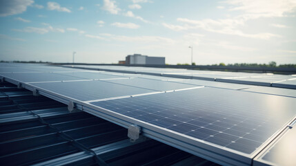 Masterfully aligning solar panels on a rooftop capturing the sun's energy