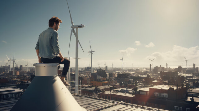 Installing Small Wind Turbine on Rooftop Harnessing Clean Energy