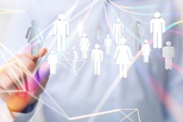 Global network. Blockchain. 3D illustration. Neural networks and artificial intelligence. Abstract