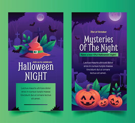 gradient banners collection halloween season design vector illustration