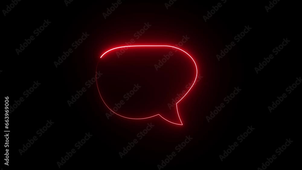 Poster speech bubble neon frame shape animation. colorful and glowing looping motion.