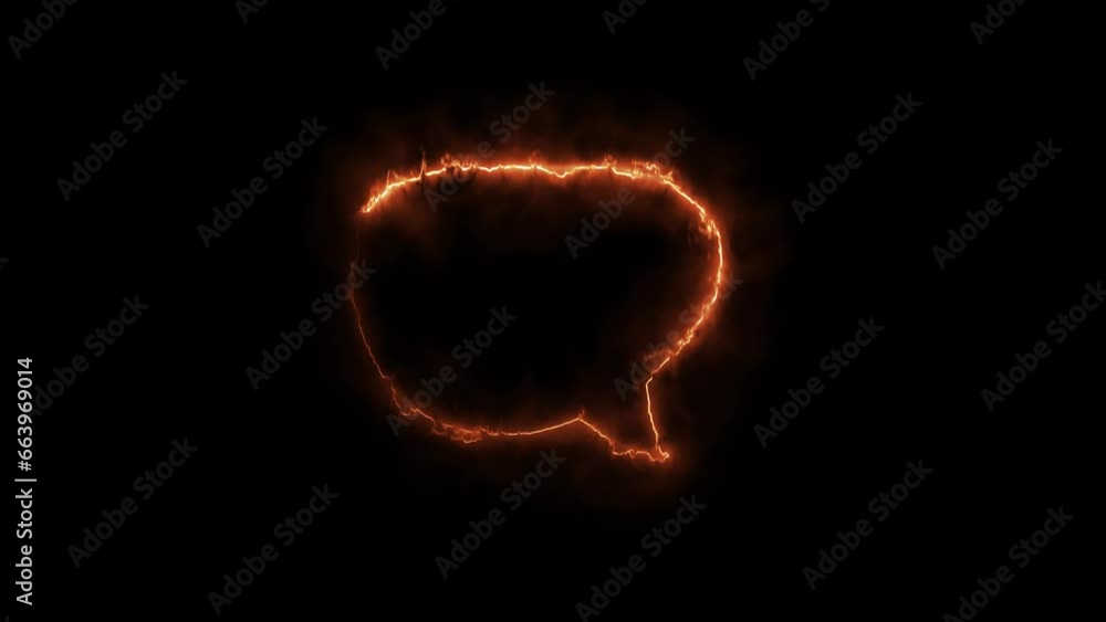 Poster speech bubble neon frame shape animation. colorful and glowing looping motion.