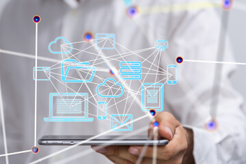 Business intelligence analyst dashboard on virtual