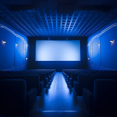 blank screen mockup in cinema 