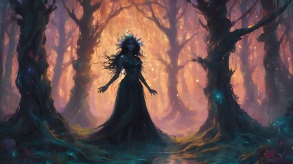 Paintings of fairies or witches in the forest are powerful.