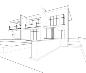 house building sketch architectural drawing