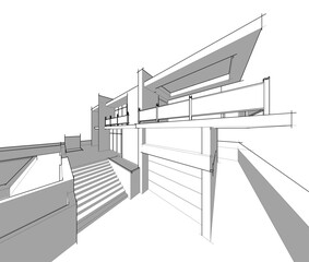 house building sketch architectural drawing