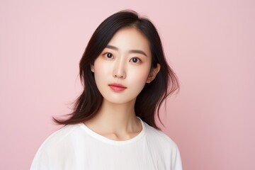 Fototapeta premium 真剣な表情の若い女性ポートレート顔