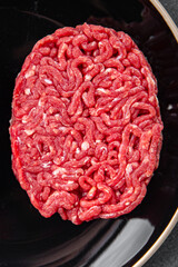 raw cutlet beef fresh meat hamburger cooking meal food snack on the table copy space food...