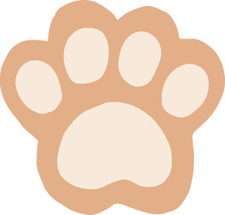 Cookie treat for dogs or cats in shape of paw. Cute Christmas holiday png element. Hand drawn in simple cartoon style