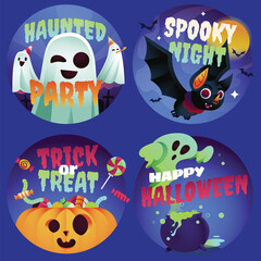 gradient badges collection halloween season design vector illustration