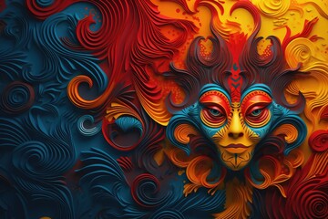 Abstract background for Krampusnacht, (Austria and Germany): On December 5th, people dress as Krampus, a horned creature, to scare children into being good.