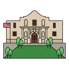 World famous building for The Alamo San Antonio Texas.