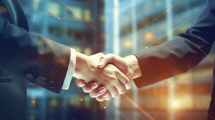 Two people making a deal, shaking hands, business, entrepreneur. Company. - obrazy, fototapety, plakaty
