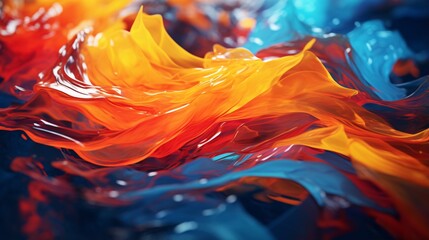 Obraz premium Realistic Colorful Flames Flowing in Water