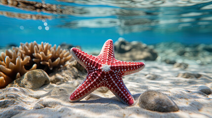 Fototapeta na wymiar starfish underwater