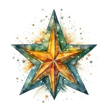 christmas star on white