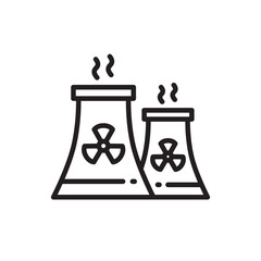 Nuclear plant icon. Nuclear plant flat sign design. Radiation vector symbol bio hazard pictogram. UX UI icon power plant