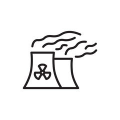 Nuclear plant icon. Nuclear plant flat sign design. Radiation vector symbol bio hazard pictogram. UX UI icon power plant