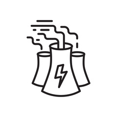 Nuclear plant icon. Nuclear plant flat sign design. Radiation vector symbol bio hazard pictogram. UX UI icon power plant