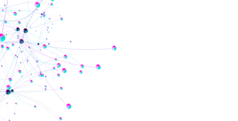 Abstract polygonal space with connecting dots and lines. Dark background. Connection structure. 3d Widescreen