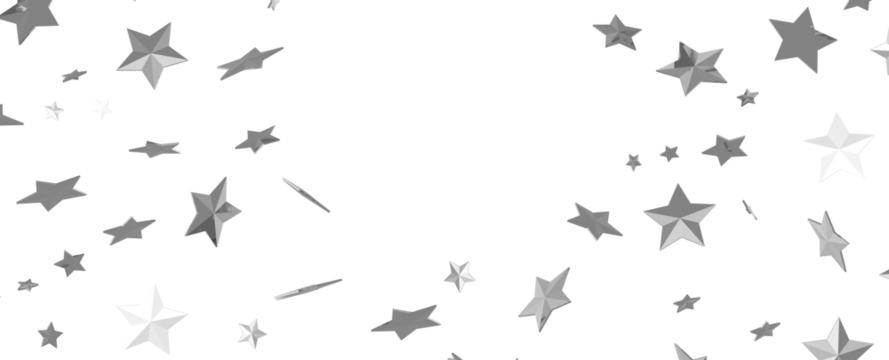 Silver stars border 3d