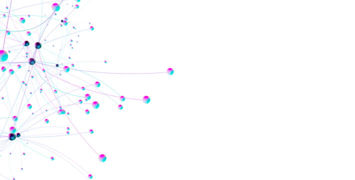 Abstract polygonal space with connecting dots and lines. Dark background. Connection structure. 3d Widescreen