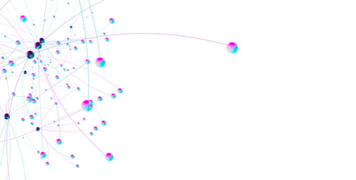 Abstract polygonal space with connecting dots and lines. Dark background. Connection structure. 3d Widescreen