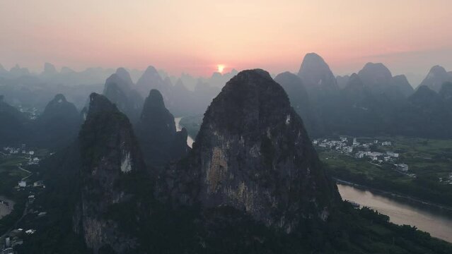 Landscape of yangshuo guilin china