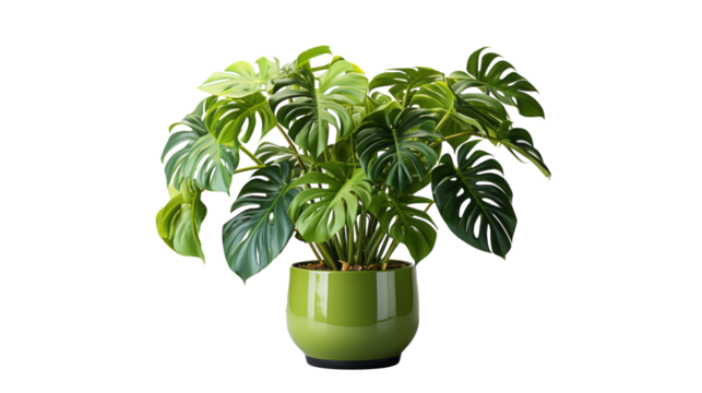 monstera delicious plant isolated on background