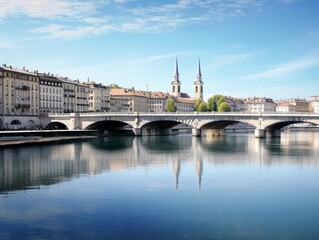 Obraz premium River Geneva Landscape View