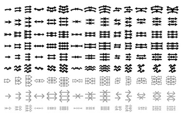 126 Arrows Black Icons Set. Arrows Vector Collection. Modern Simple Arrows Vector Illustration 
