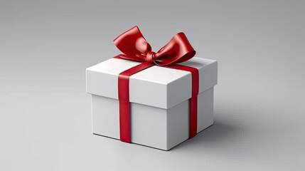 white gift box with ribbon