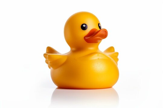 Rubber duck isolated on white. Generative AI