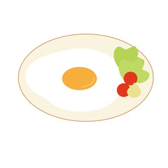 目玉焼き　ミニトマト付き