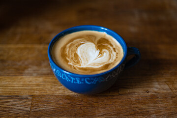Kawa filiżanka cappuccino latte art coffe