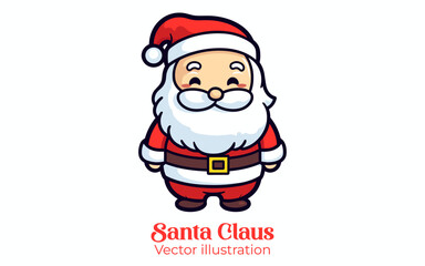 Happy winter holiday celebration with cute Santa Claus vector, a Christmas cartoon character
