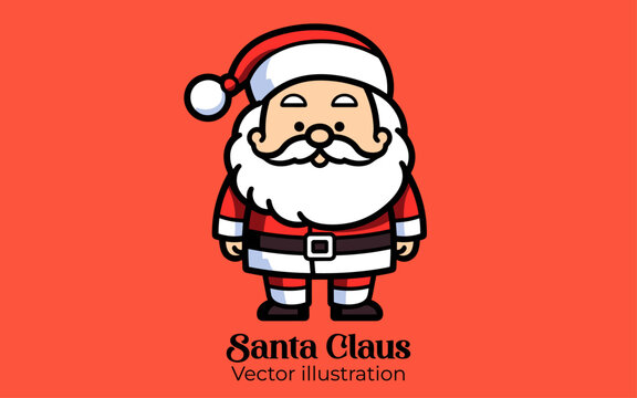 Christmas cartoon character - Cute Santa Claus vector for a Happy winter holiday