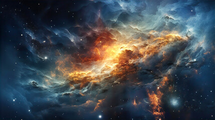 Beautiful Nebula stardust image. Galaxies and gases clouds in a deep space.  - obrazy, fototapety, plakaty