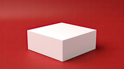 White plain box with red background