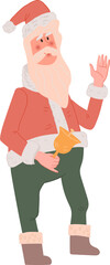 Santa Claus cartoon character.  Christmas Santa standing waving hand.