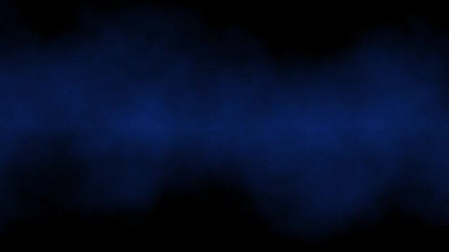 Blue smoke on black background. Effect for editing