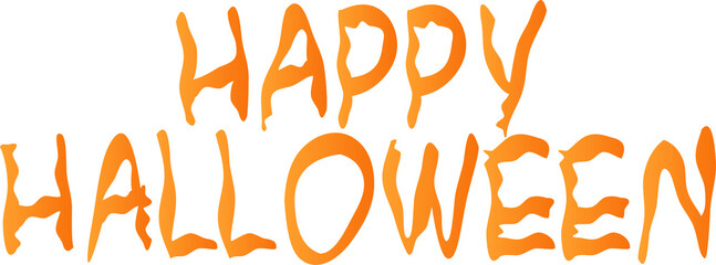 Happy Halloween words, gradient orange color